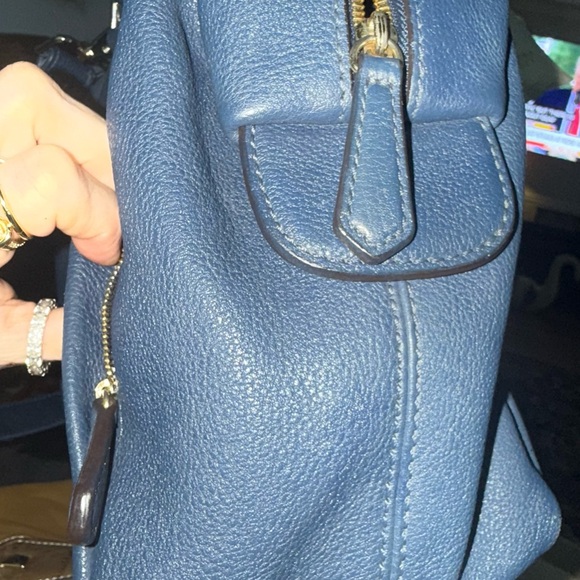 MCM Navy Leather Satchel - Picture 3 of 13